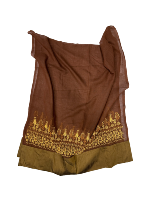 The Embroidered Najaf Scarf in Light Brown