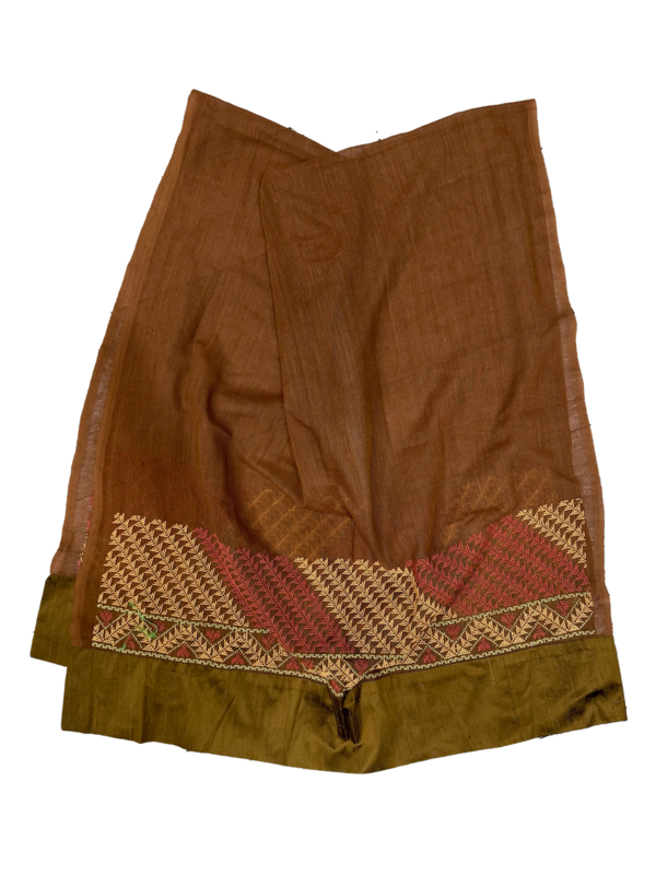 The Embroidered Najaf Scarf in Light Brown