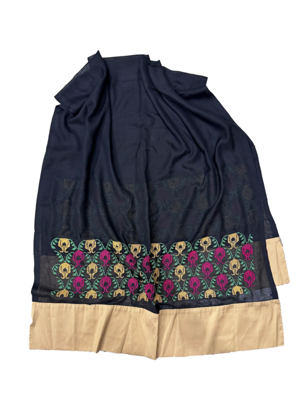 The Embroidered Najaf Scarf in Black