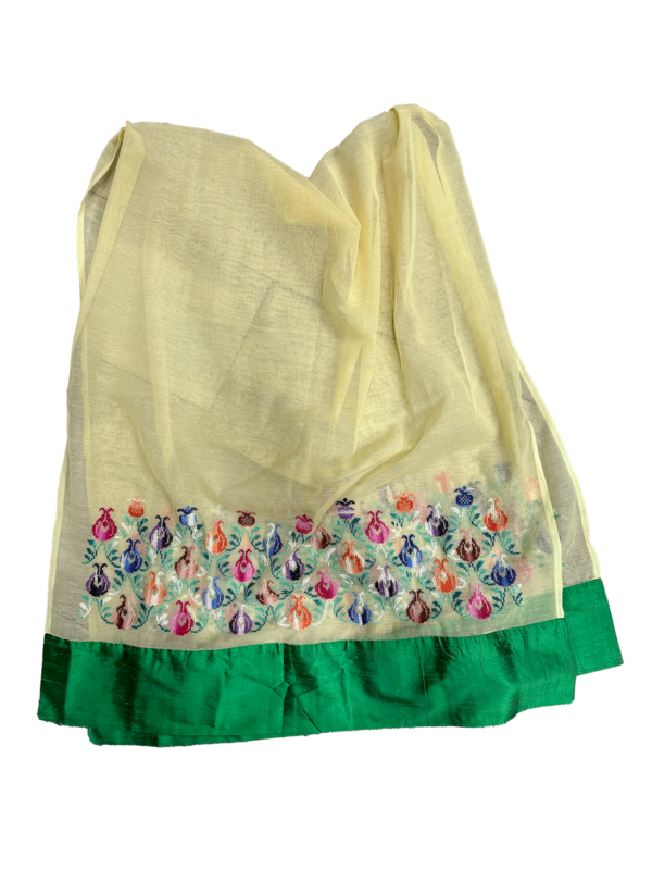 The Embroidered Najaf Scarf in Yellow