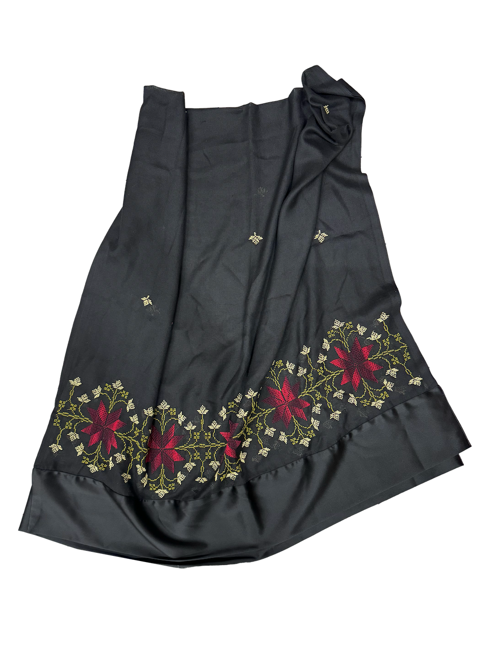 The Heavily Embroidered Najaf Scarf in Black