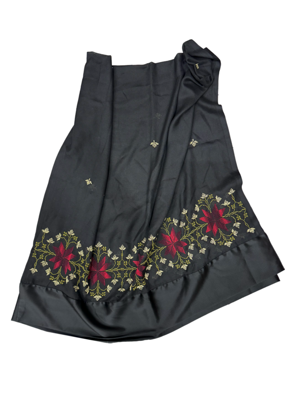 The Heavily Embroidered Najaf Scarf in Black