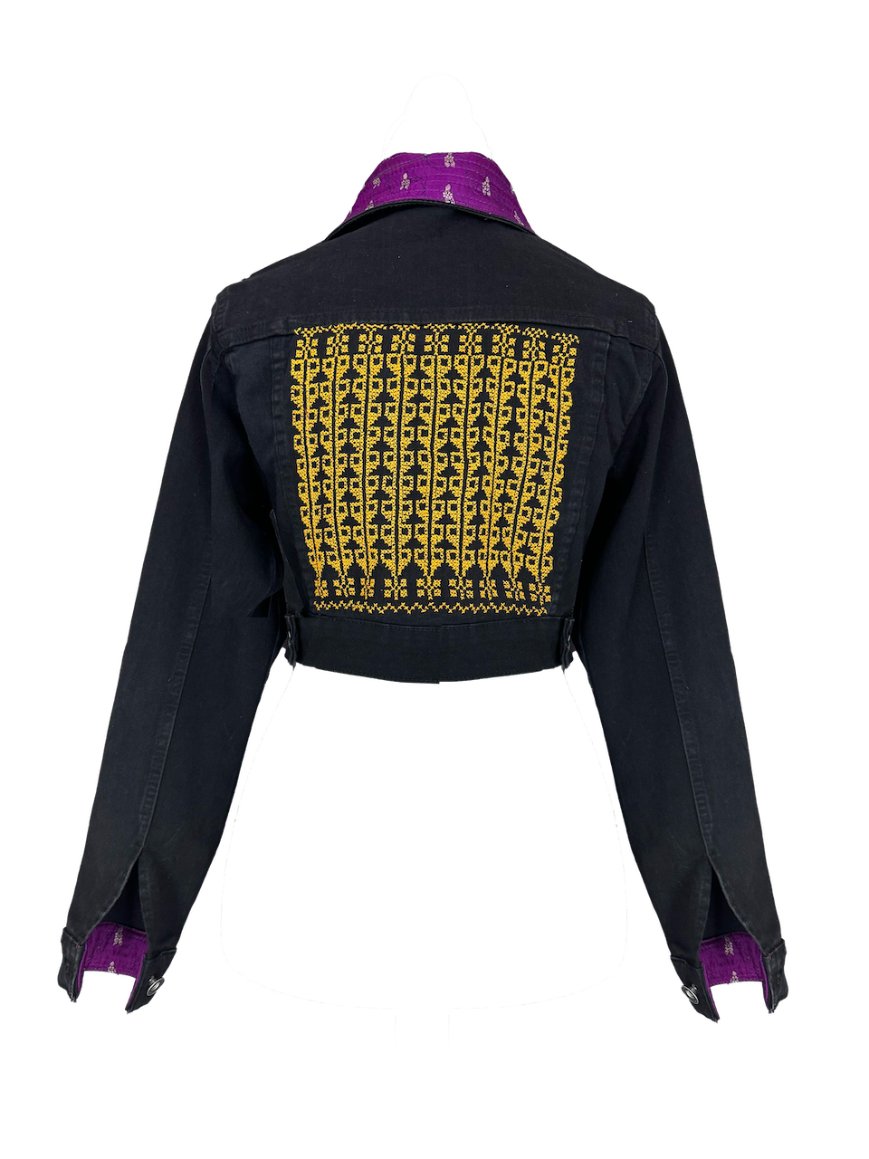 The Embroidered Denim Jacket in Black