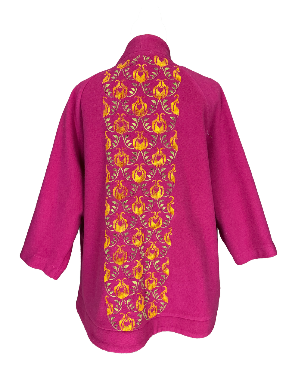 The Embroidered Round Jacket in Fuchsia