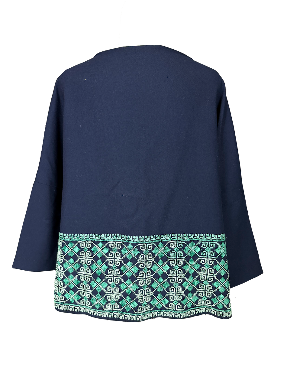 The Heavily Embroidered Boxy in Navy Blue