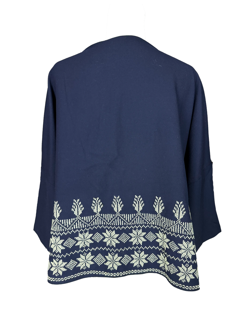 The Heavily Embroidered Boxy in Navy With White Star Embroidery