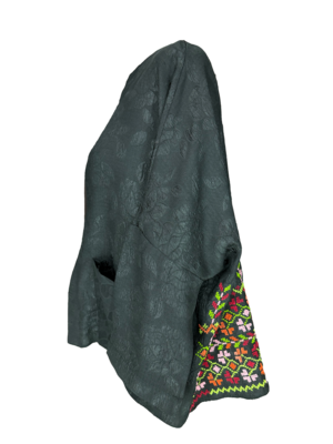 The Heavily Embroidered Boxy in Black Floral