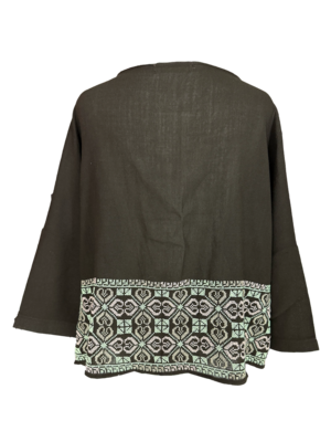 The Heavily Embroidered Boxy in Brown