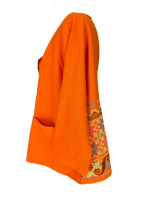 The Heavily Embroidered Boxy in Orange