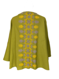 The Heavily Embroidered Boxy in Olive Green With Purple and Yellow Embroidery