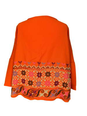 The Heavily Embroidered Boxy in Orange