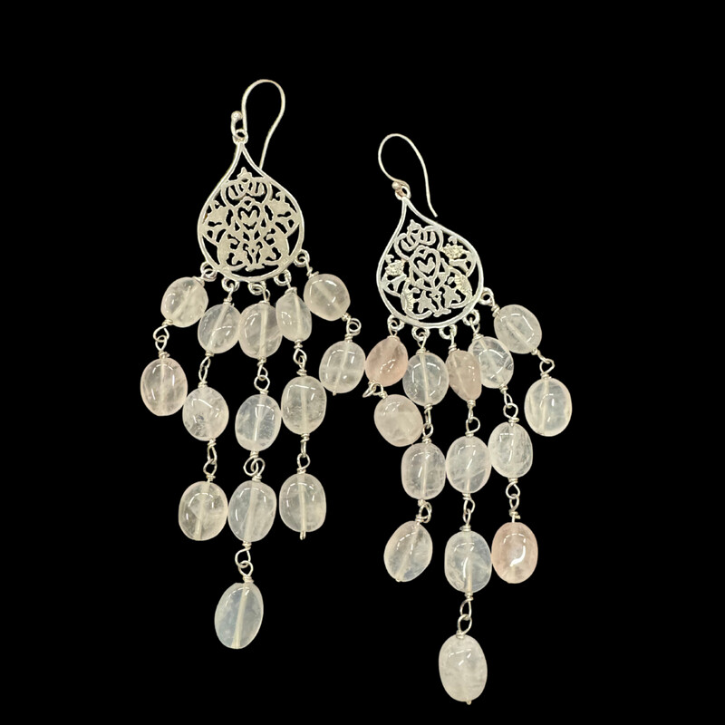 Small Arabesque Silver Shower Earrings
