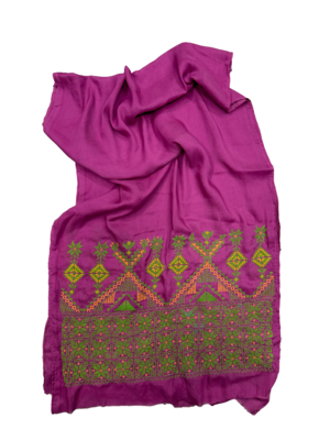 The Embroidered Scarf in Magenta