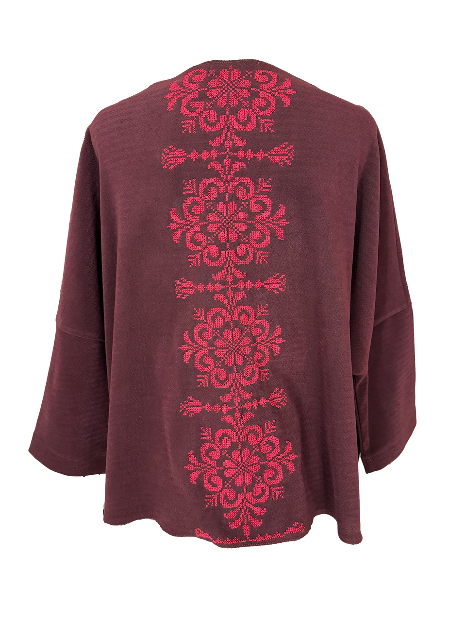 The Heavily Embroidered Boxy in Burgundy