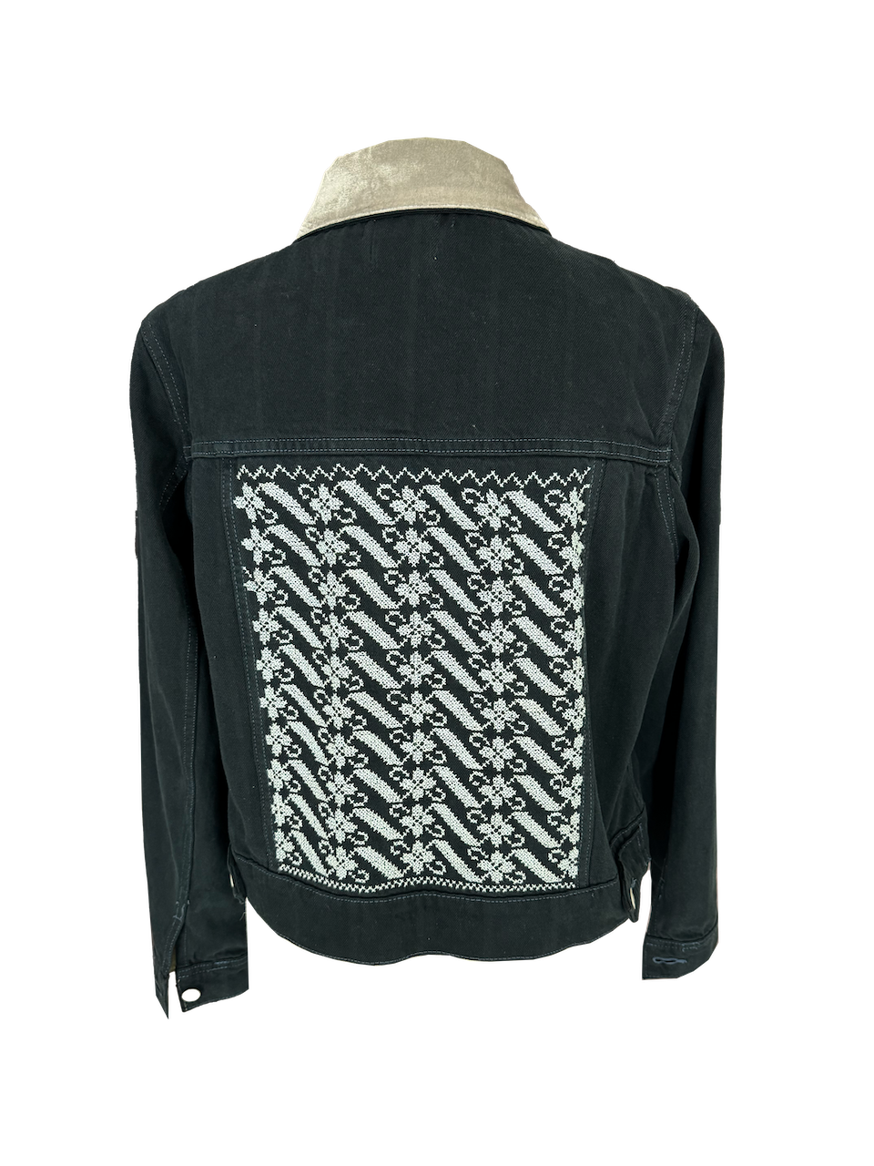 The Heavily Embroidered Denim Jacket in Black