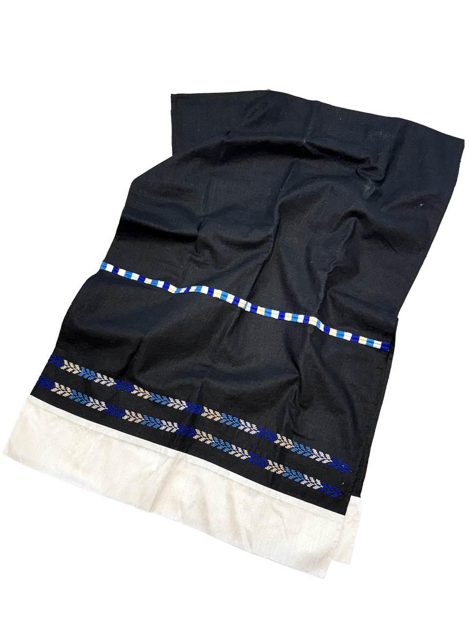 The Embroidered Scarf With Manajel Embroidery in Black