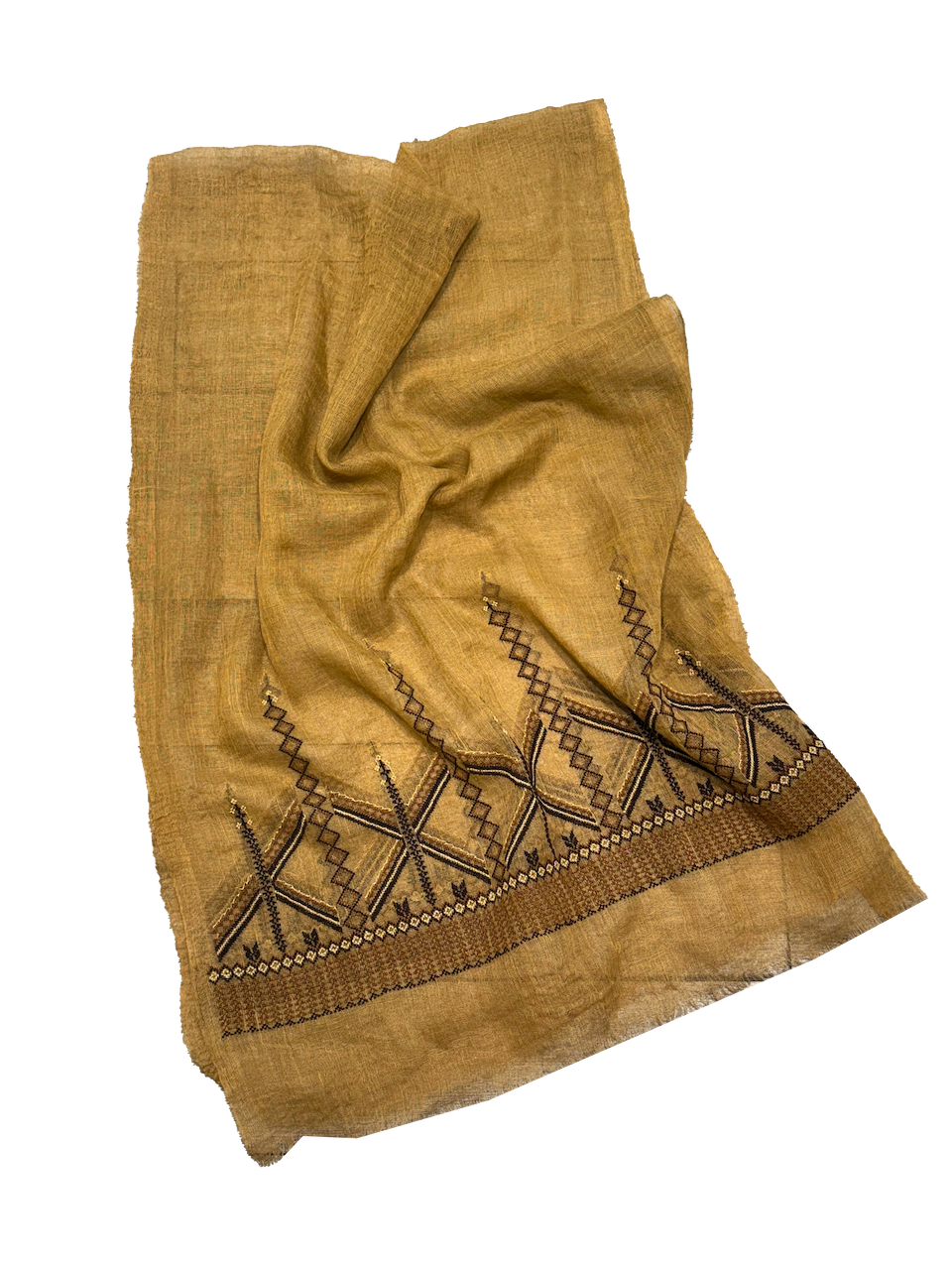 The Heavily Embroidered Najaf Scarf in Brown