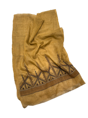 The Heavily Embroidered Najaf Scarf in Brown