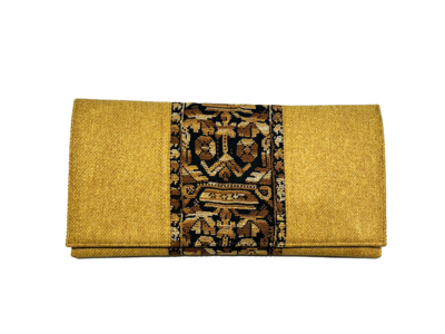 The Hand Embroidered Clutch Bag in Yellow