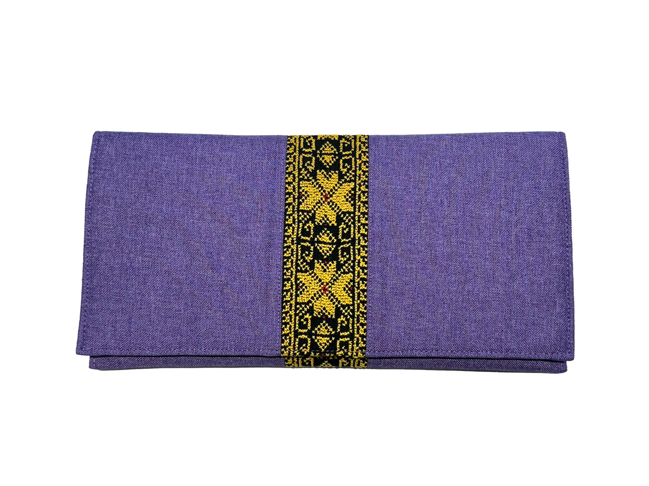 The Hand Embroidered Clutch Bag in Purple