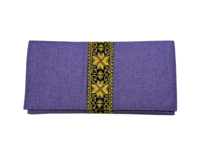 The Hand Embroidered Clutch Bag in Purple
