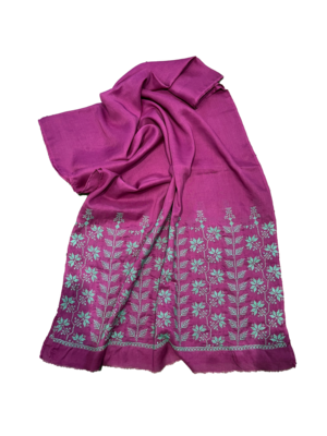 The Large Embroidered Scarf in Magenta
