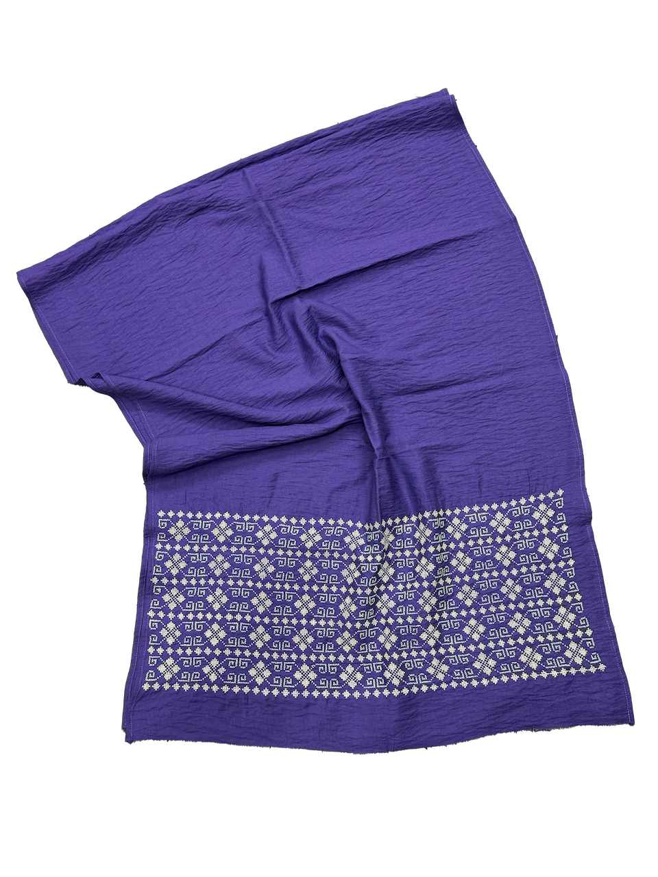 The Large Embroidered Scarf in Bright Purple