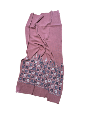 The Embroidered Scarf in Dusty Pink