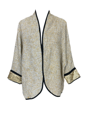 The Round Jacket in Beige Tweed