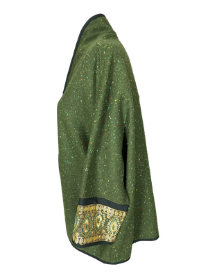 The Round Jacket in Spotted Green