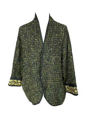 The Round Jacket in Yellow Tweed