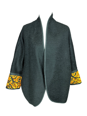 The Round Jacket in Textured Black