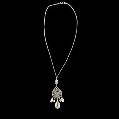 Chain Necklace With Large Arabesque and Dangles