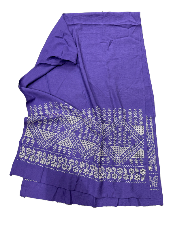 The Embroidered Scarf in Bright Purple