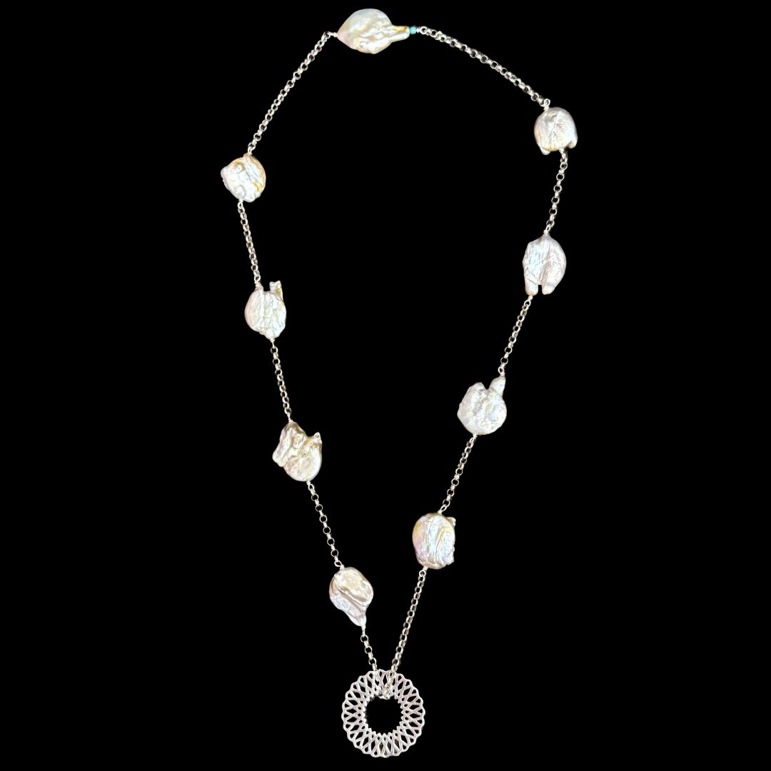 Long Karma Necklace With Pearls