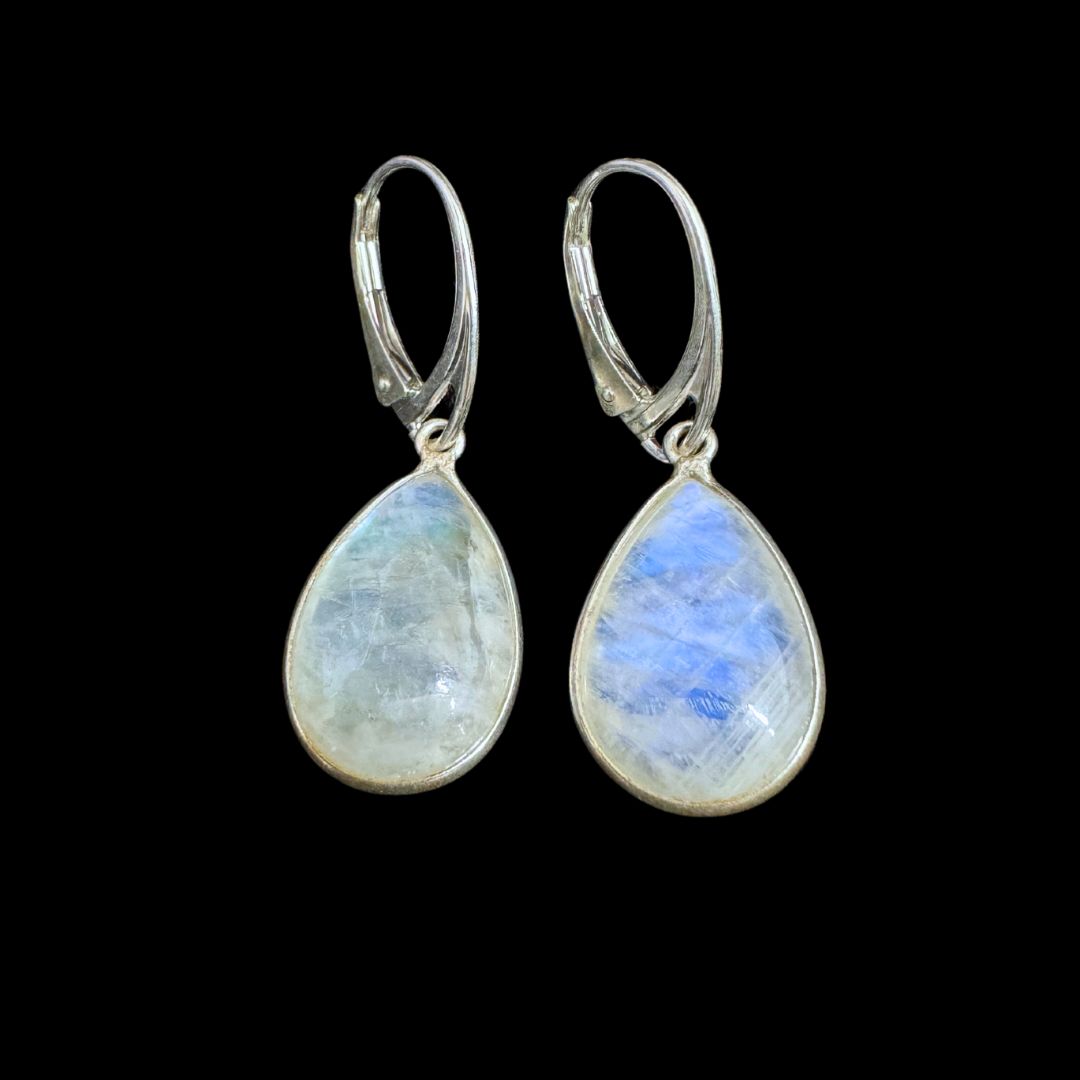French Hook Earrings With Opal