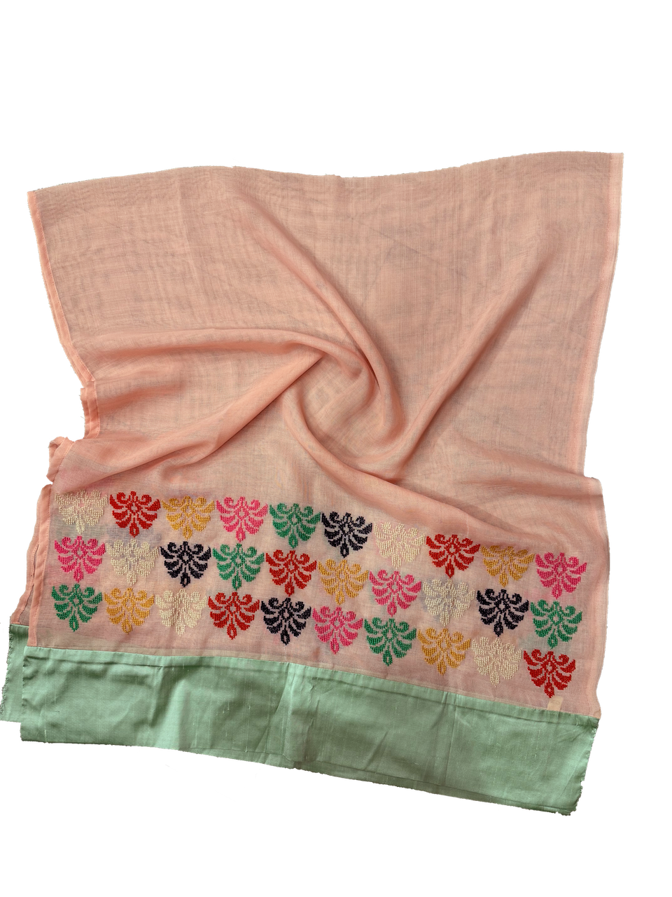 The Embroidered Najaf Scarf in Pink