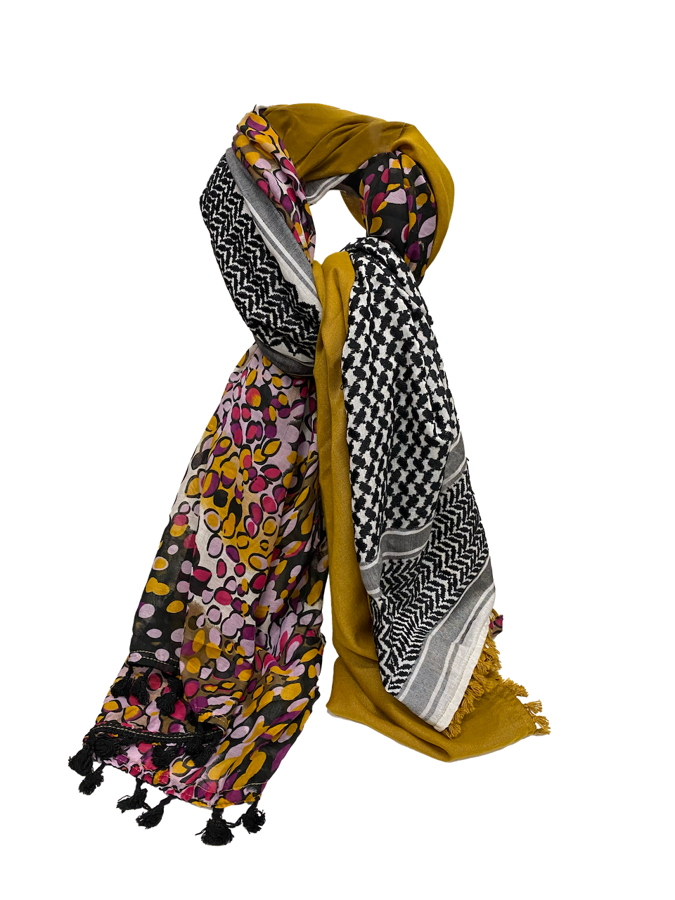 Hatta and Two Fabric Scarf in Dark Mustard