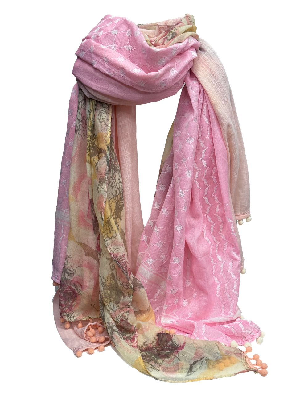 Hatta and Two Fabric Scarf in Light Pink