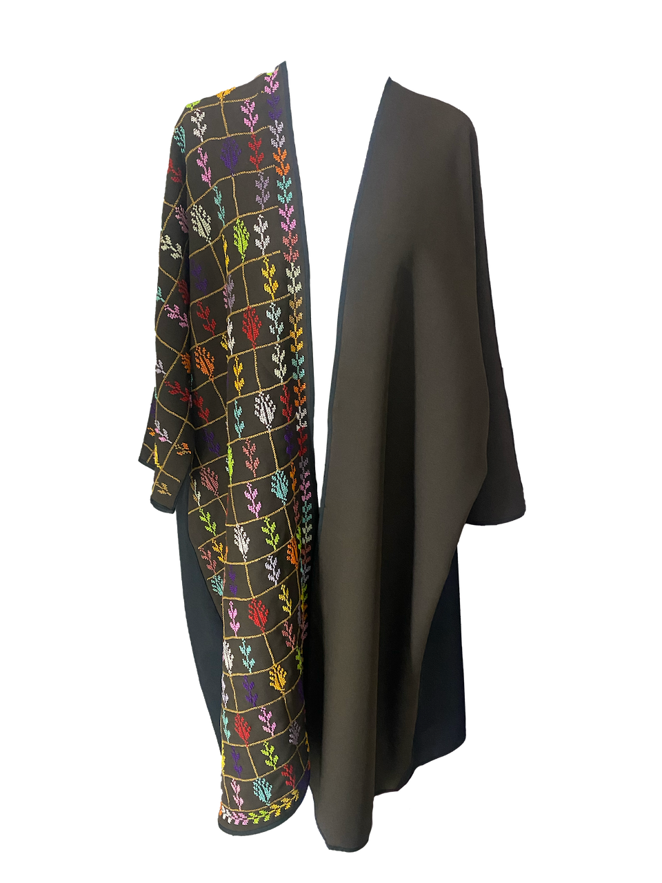 The Abaya With Heavy Hand Embroidery in Brown
