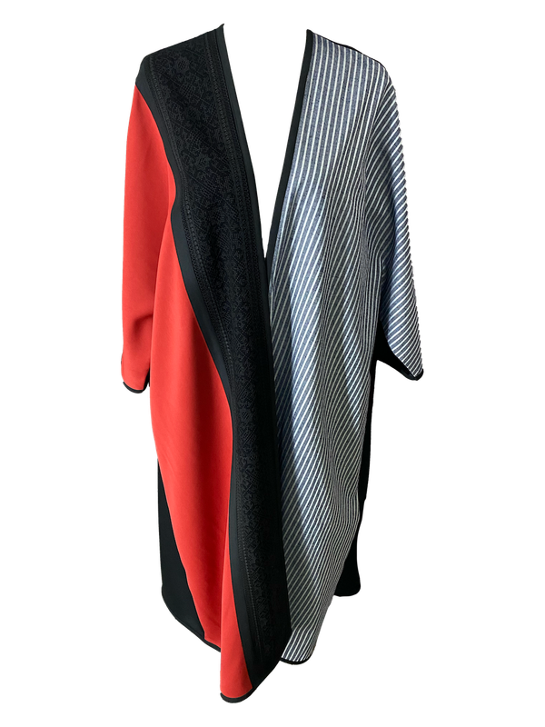 Abaya With Saya and Embroidery in Red