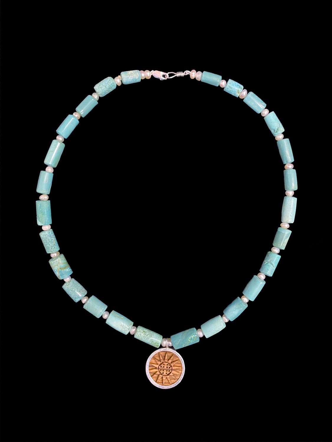 Necklace With Wood Jerusalem Pendant