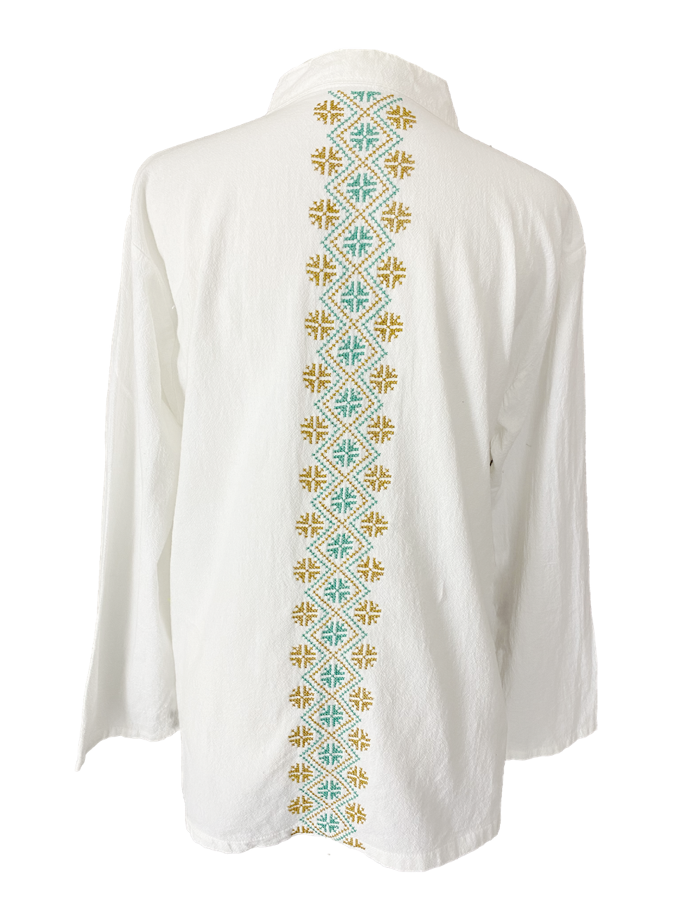 White Linen Jacket With Embroidery