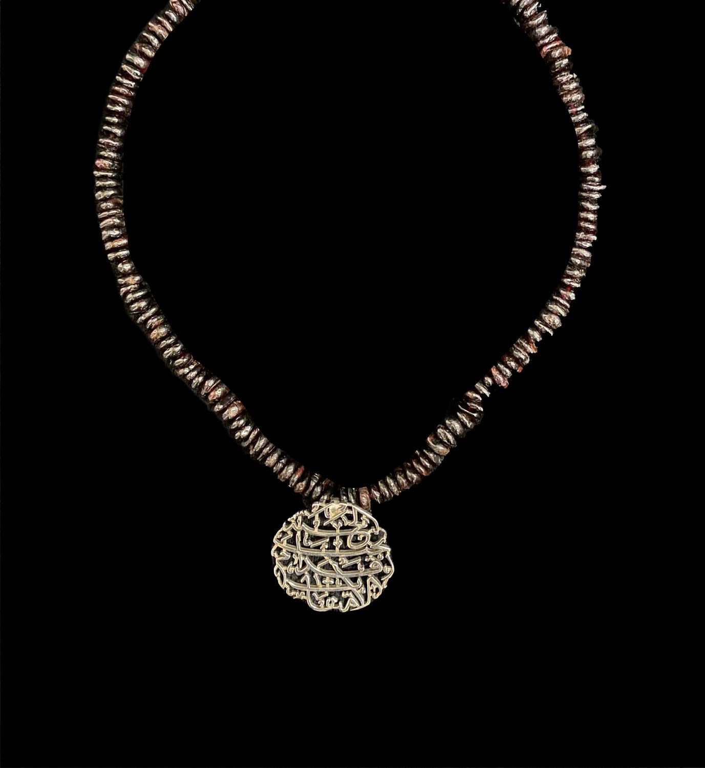 Garnet necklace with Motherhood pendant