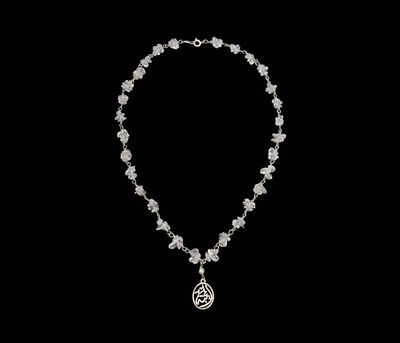 Gemstone Necklace with Small Light Salam Word