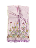 The Embroidered Silk Scarf in Lavender Thai Silk