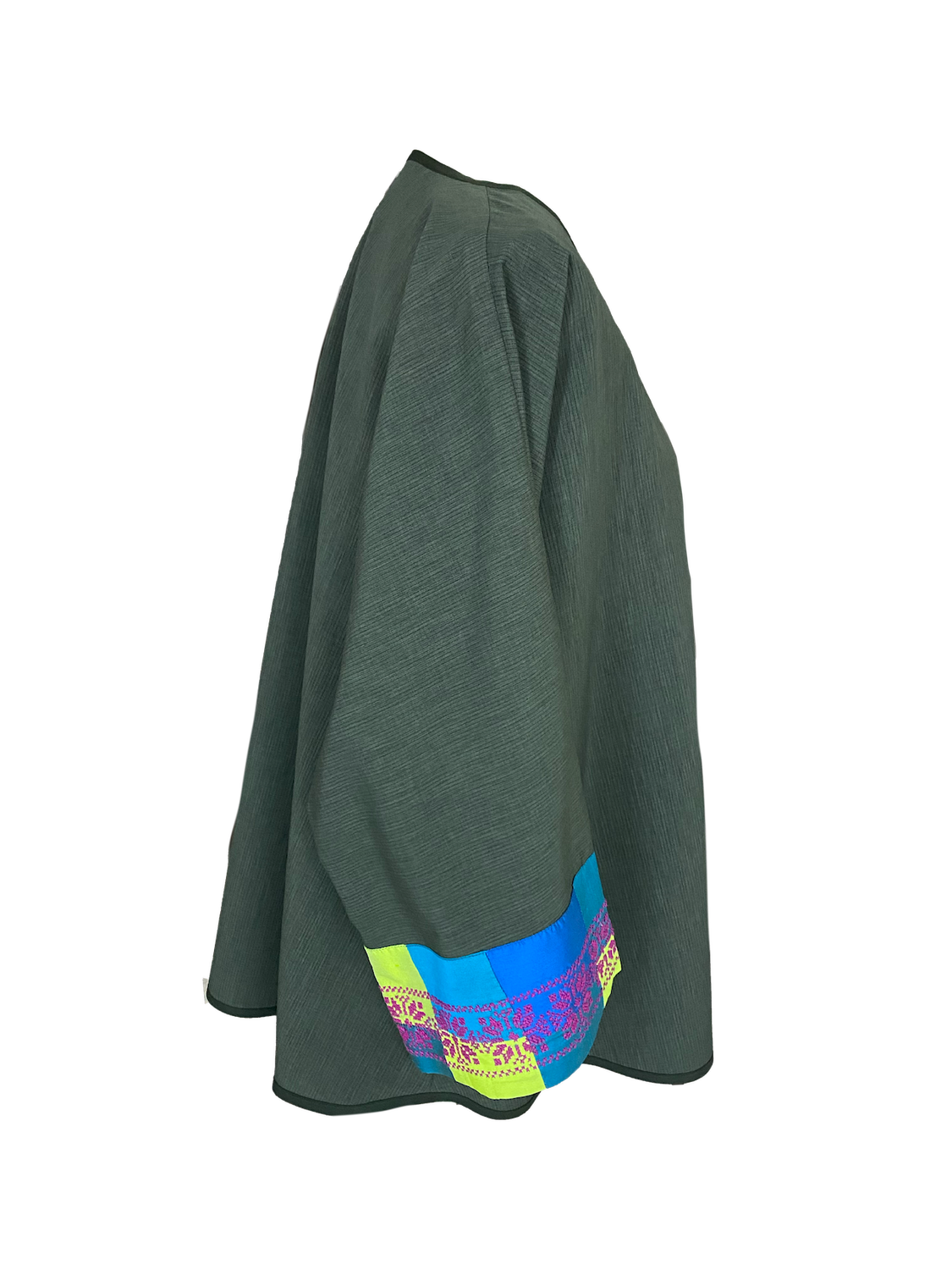 Short Jacket With Embroidery in Dark Grey