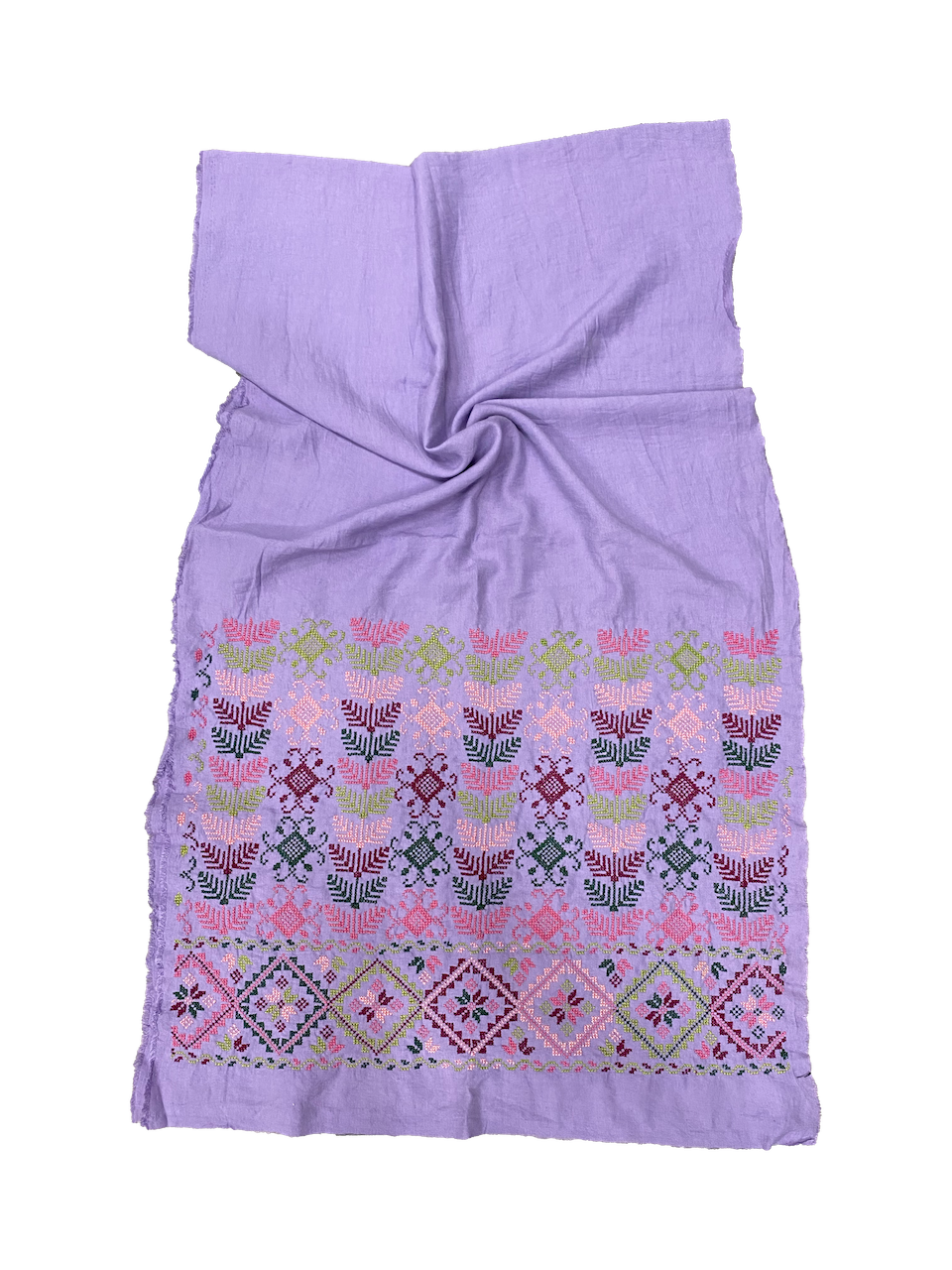The Embroidered Scarf in Lavender