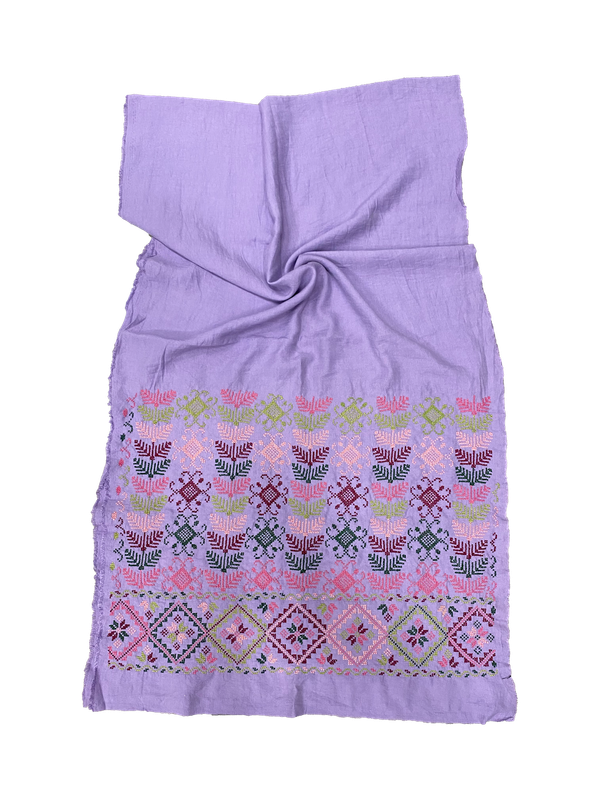 The Embroidered Scarf in Lavender