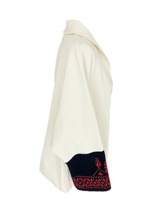 The Round Jacket With Silkscreen in White